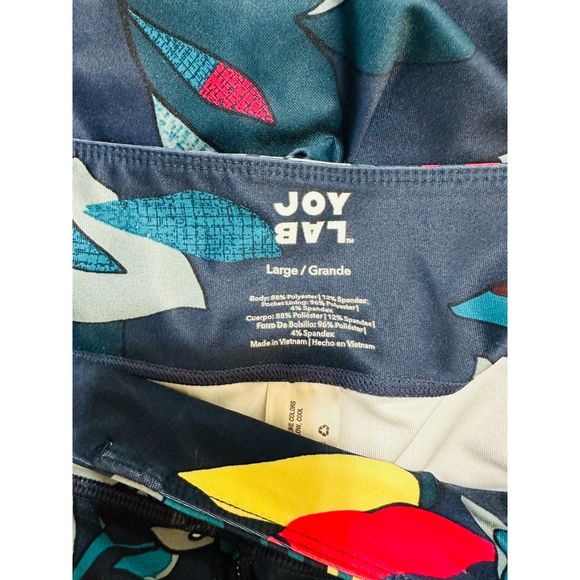 Joy Lab Women's Tropical Print Mid Rise Leggings, Size L - Picture 3 of 3